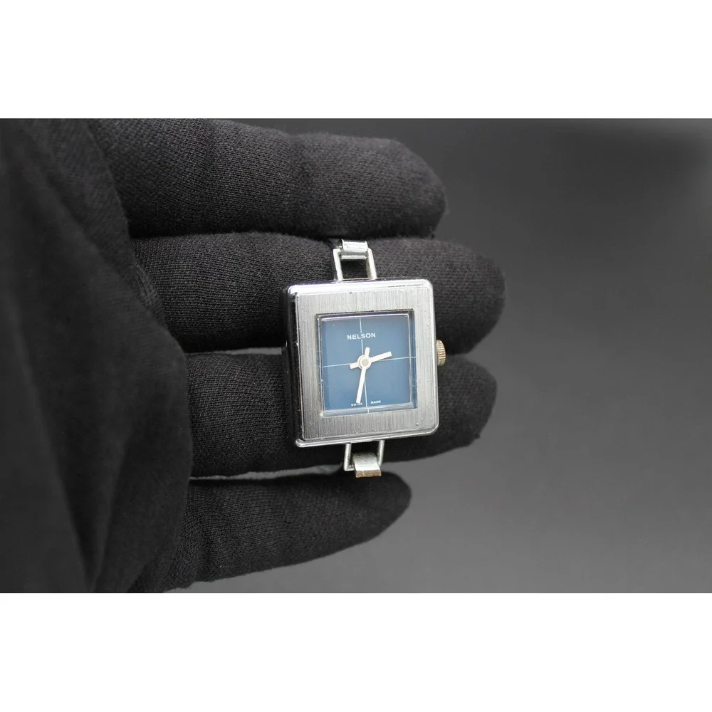 Vintage Nelson Swiss EB8800 Manual Wind Blue Dial 30mm Serviced